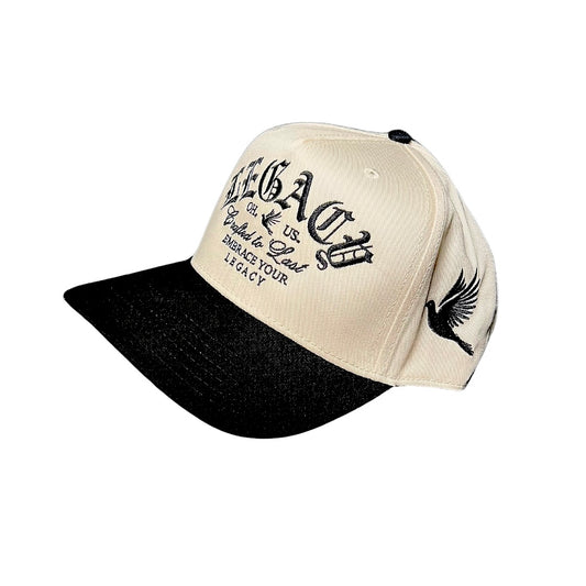 LEGACY EMBROIDERED HAT (CREAM/BLACK)