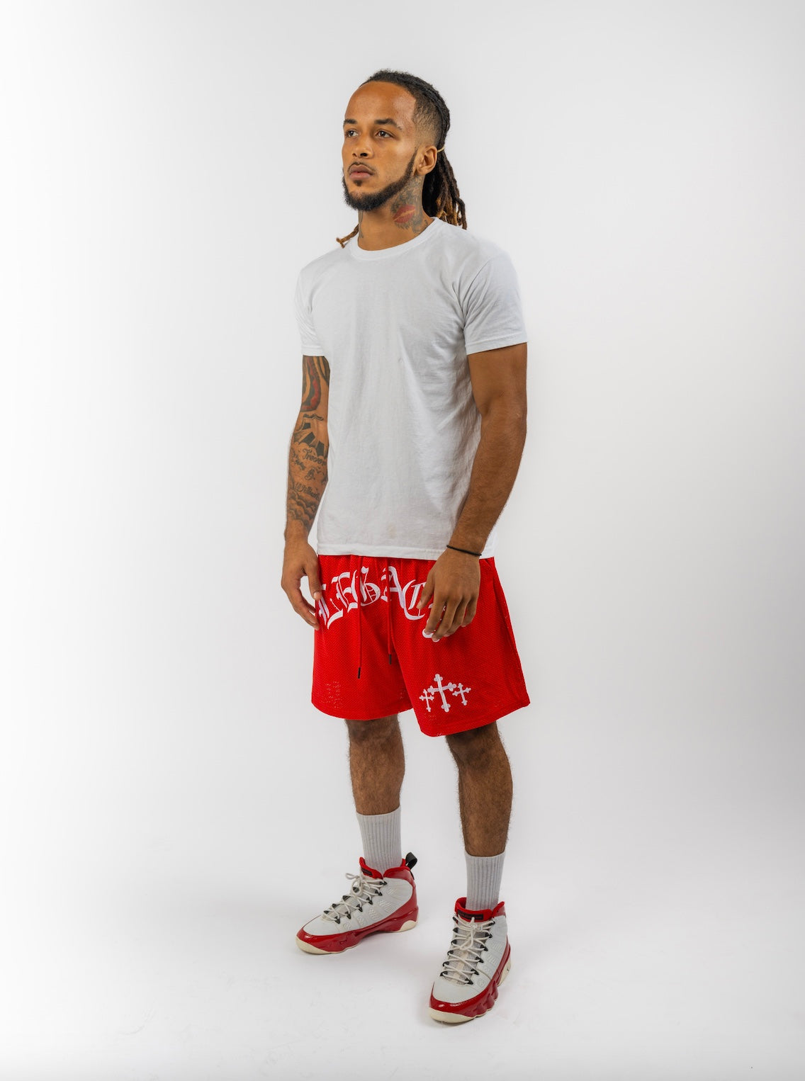 THE LEGACY EMBROIDERED MESH SHORT (RED)